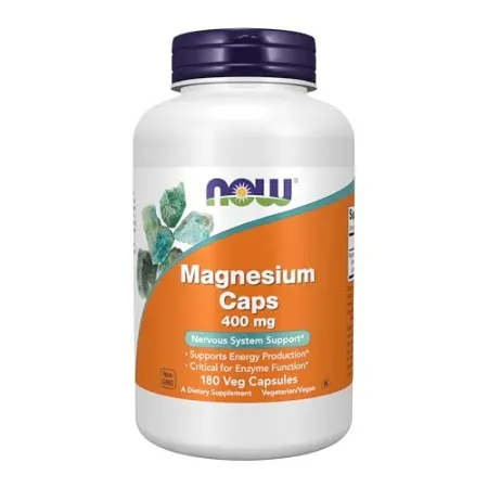 180-Count Now Foods Supplements Magnesium 400 mg Veg Capsules