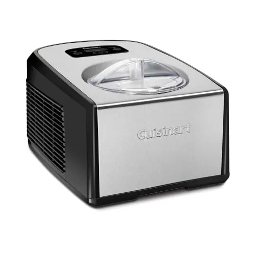 Cuisinart 1.5-Quart Ice Cream Maker and Gelato Machine, Makes Frozen Yogurt and Sorbet, Fully Automatic with Commercial-Quality Compressor and 2 Churning Paddles, ICE-100, Black/Stainless