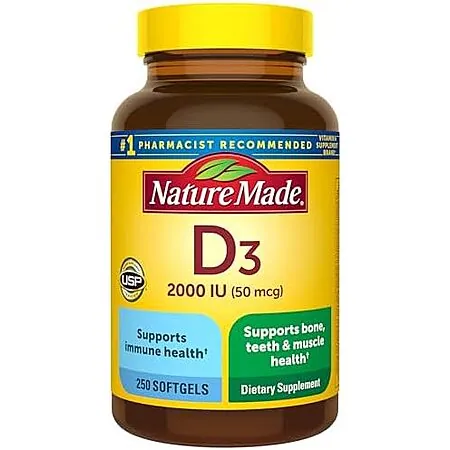 Select Accounts: 250-Ct Nature Made Vitamin D3 2000 IU Softgels (50 mcg)