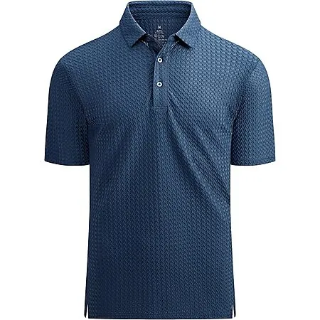 Esabel.C Men's Bubble Golf Polo Shirt