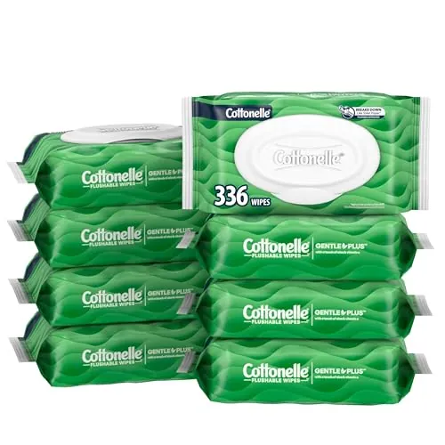 Cottonelle GentlePlus Flushable Wet Wipes 8-Pack 42-Count