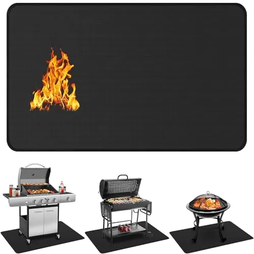 Protebox 48 x 30 inch Under Grill Mats for Outdoor Grill