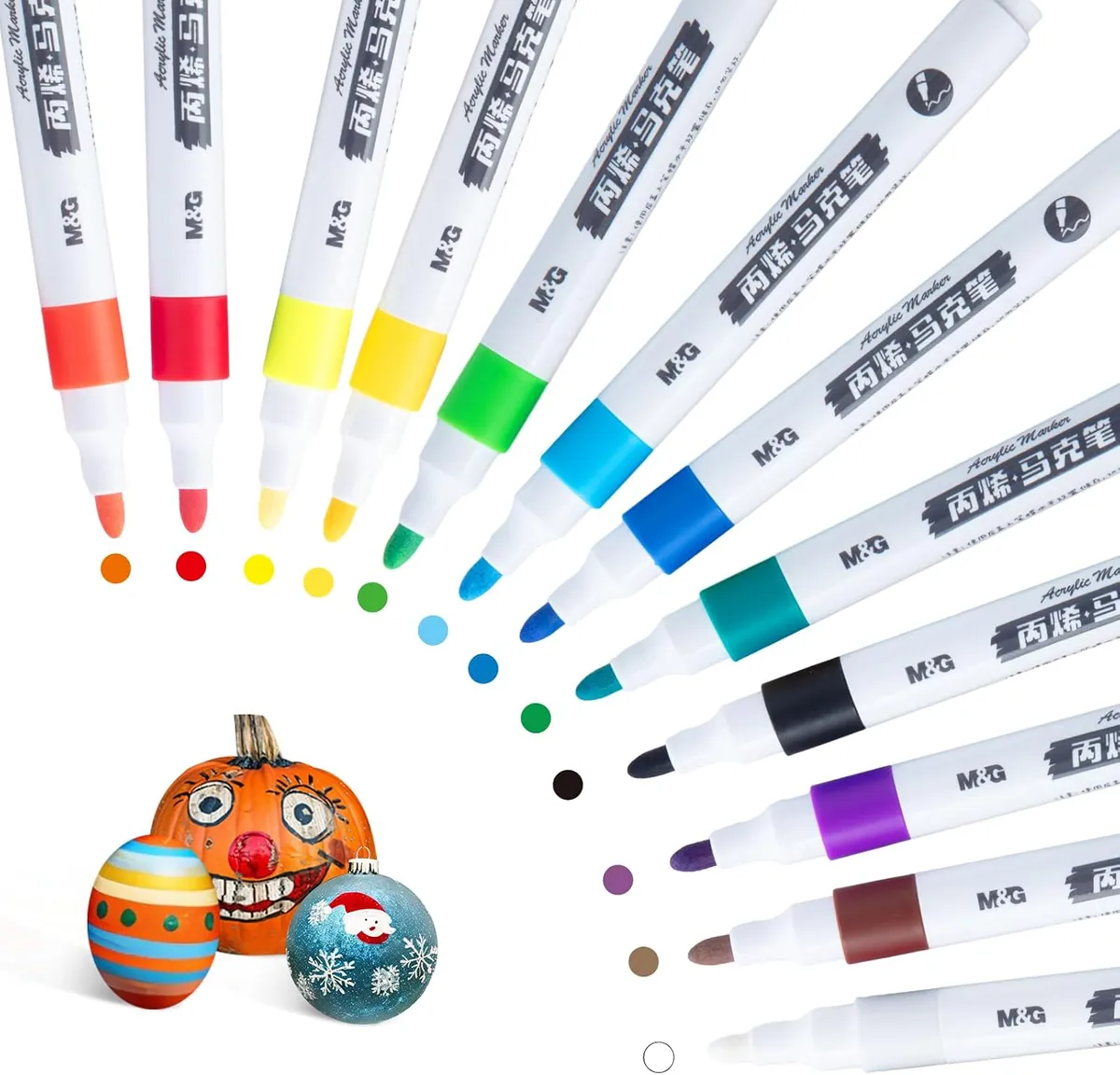 M&G Acrylic Paint Markers 12-Count