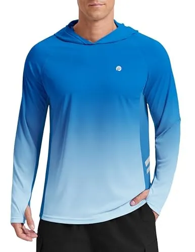 Pinspark Men's Long Sleeve UPF 50+ Sun Protection Fishing Hoodie