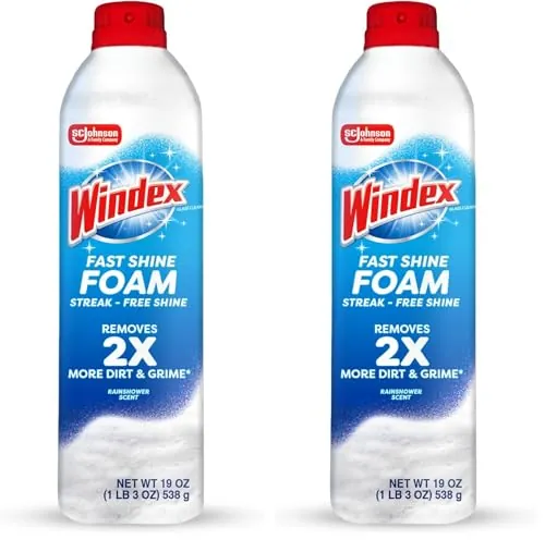 Windex Fast Shine Foam Glass Cleaner 19oz 2-Pack