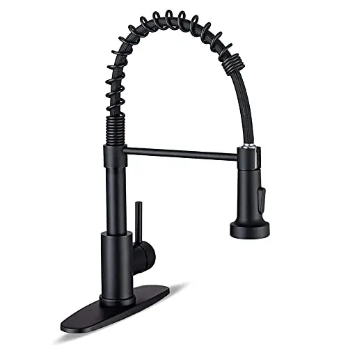 WEWE Single-Handle Pull-Down Kitchen Faucet w/ 2-Mode Sprayer (Matte Black)