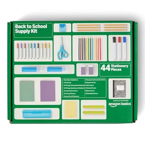 Amazon Basics 44-Piece Back to School Kit