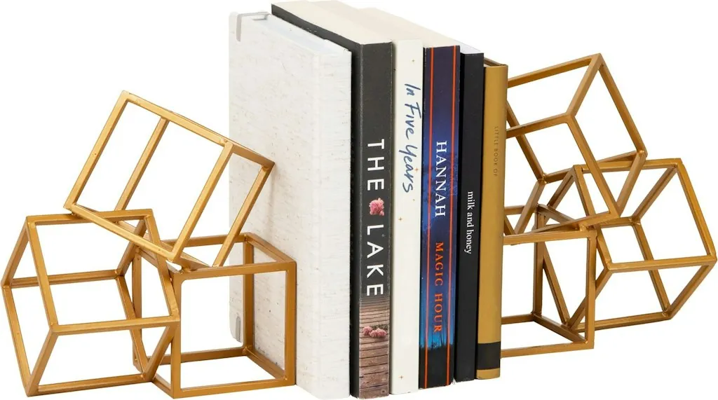 Mind Reader Geometric Cube Bookends