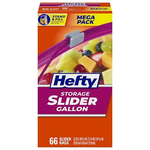 Hefty Slider Gallon Storage Bags 66-Counts