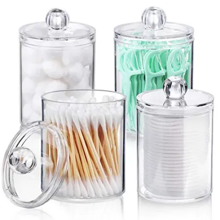 4-Pack AOZITA Clear Plastic Canister Jar Set (10oz)