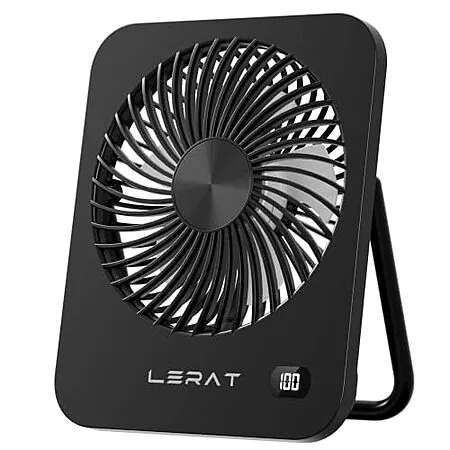 Lerat 5-Speed Portable USB Rechargeable Desk Fan