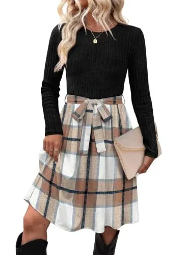 OFEEFAN Long Sleeve Dresses