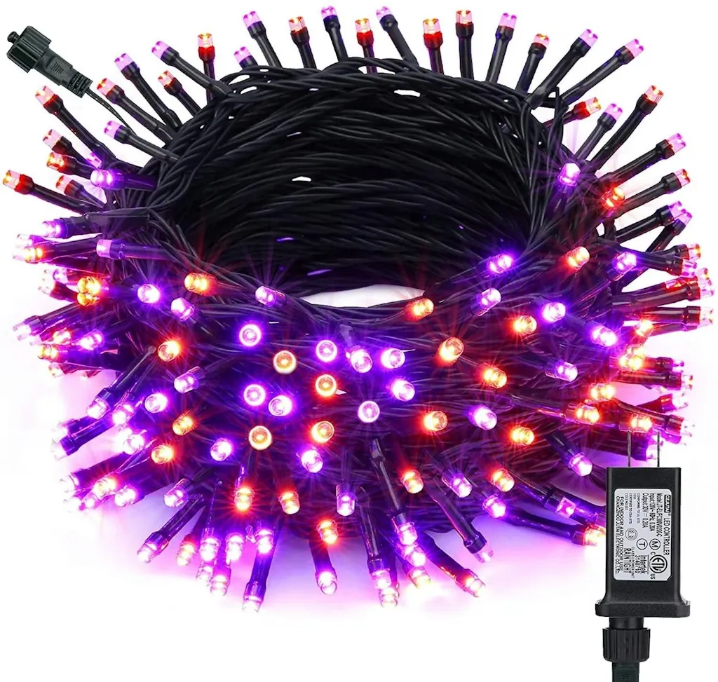 Toodour 82ft 200-LED Orange & Purple Halloween String Lights