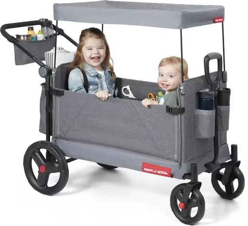Radio Flyer Journey Kid & Cargo Gray Push Wagon