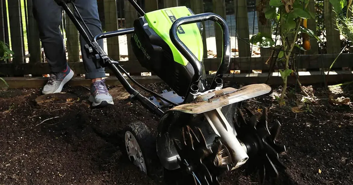Greenworks Pro 80V 10-inch Cordless Electric Cultivator with 2.0Ah battery