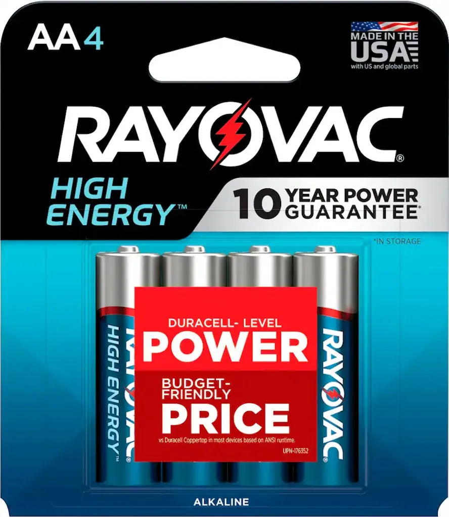 Rayovac High Energy AA Batteries 4 Pack