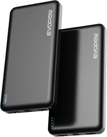 2-Pack Evopow 10000mAh Portable Charger Power Bank