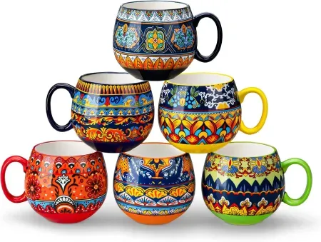 6-Count 18oz vancasso KRVI Bohemian Coffee / Hot Chocolate Mugs