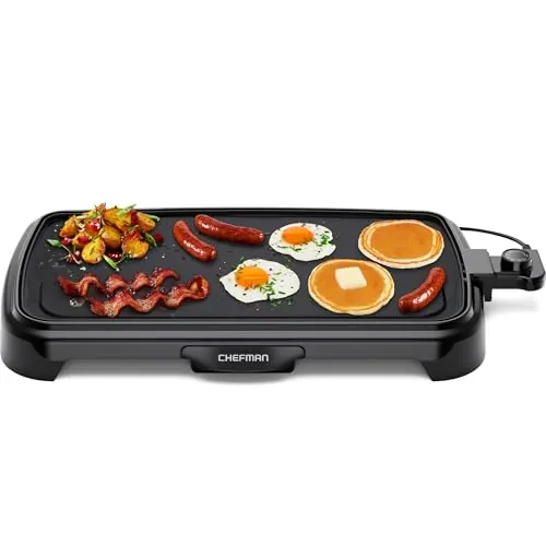 (Resale) Chefman XL Electric Griddle with Removable Temperature Control, 10 x 20 Inch (Used)