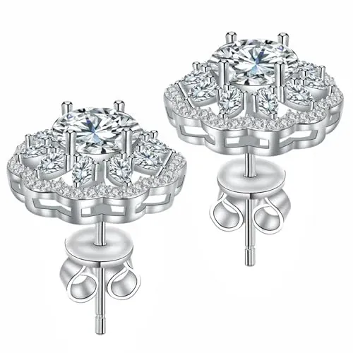 Sunflower Stud Earrings for Women 3 Carat