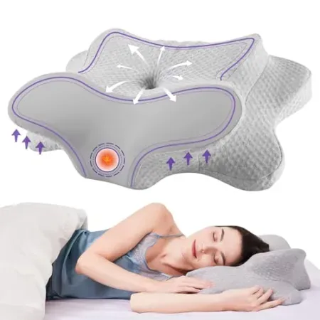 TECBOT Cervical Memory Foam Pillow for Neck Pain Relief