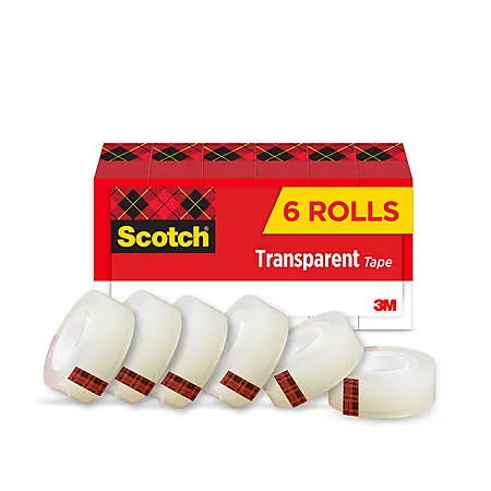 6-Pack Scotch Transparent Tape (3/4" x 1296")