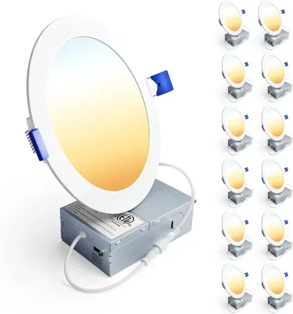 12-Pack Ensenior 6" LED Recessed Ceiling Lights
