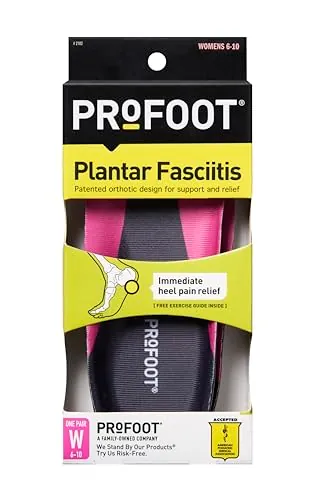 PROFOOT Plantar Fasciitis Orthotic Insoles for Women (Sizes 6-10)