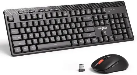 Wegear Wireless Keyboard and 5-Level Adjustable 4000 DPI Mouse Combo