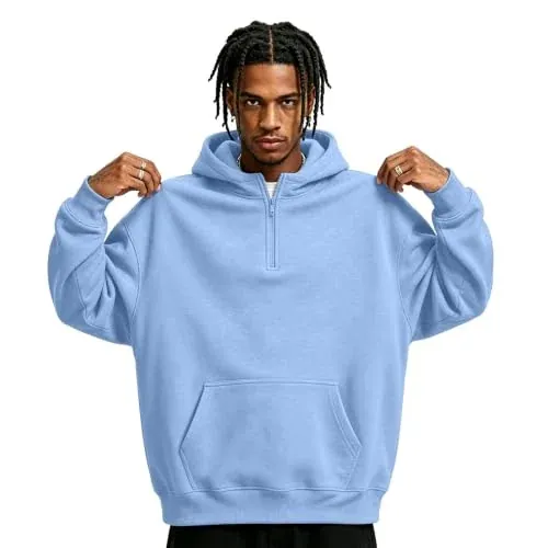 Quarter Zip Hoodies Pullover Big and Tall