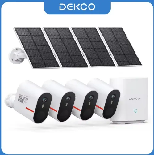Dekco 3K/5MP Wireless Solar Camera System 4 Cam Kit