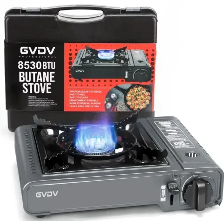 GVDV 1-Burner Portable Camping Butane Gas Stove