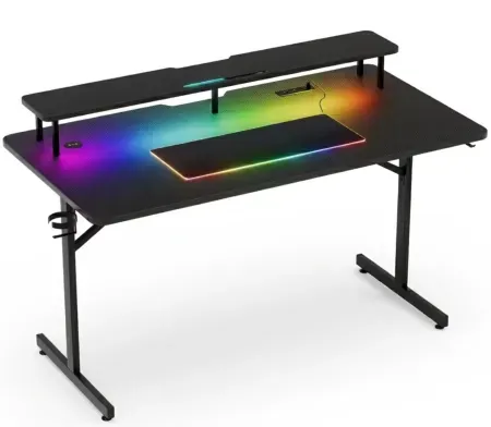 GTRACING 43"W Lumina Elite Gaming Desk w/ RGB Lighting
