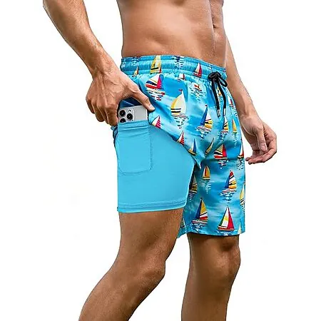 Arolina Men's 7" Quick Dry Swim Trunks w/ Compression Liner (Various)