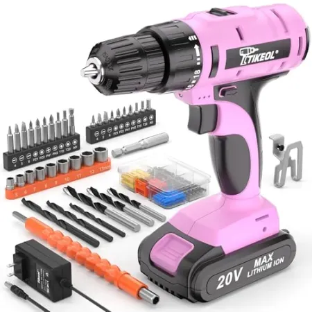 Tikeol 2-Speed 20V Cordless Drill Set with Battery & Charger