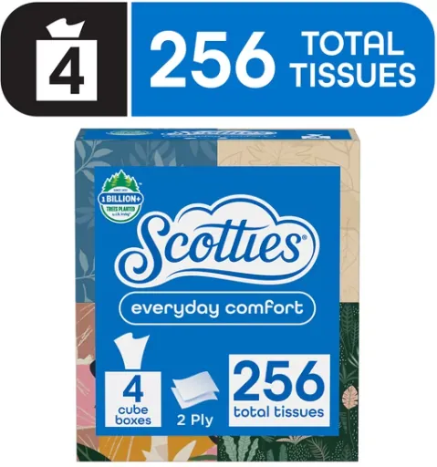 Scotties Everyday Comfort Facial Tissues 4 Cube Boxes + $1.50 Walmart Cash