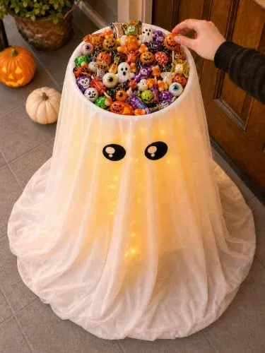 Light Up Ghost Candy Bowl 32-inch