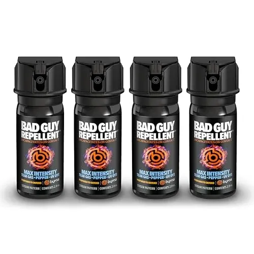 Byrna BGR MAX 4-Pack 2-Oz Pepper Spray & Tear Gas w/ Belt Clip & UV Dye