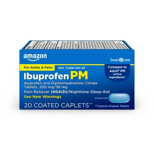 Amazon Basic Care Ibuprofen PM 100 Caplets
