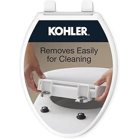Prime Members: Kohler Cachet ReadyLatch Slow Close Elongated Toilet Seat (White)