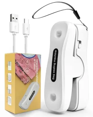 NEATEST Rechargeable 2-in-1 Mini Bag Sealer & Cutter w/ Magnet