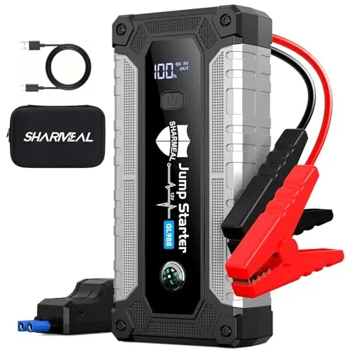 6000A 12V Portable Jump Starter Car Battery Booster with Jumper Cables