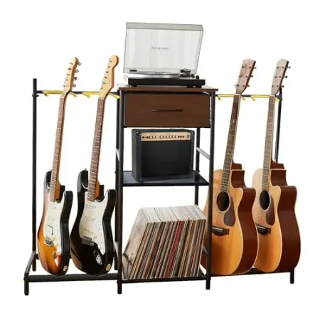 Pearington 3-Tier Multi Guitar Floor Stand, Amp Stand, Drawer