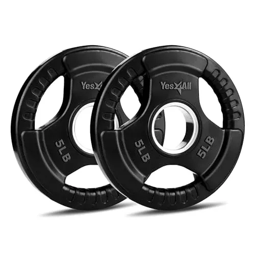 Yes4All Weight Plate Grip Rubber Coated 5LB Pair