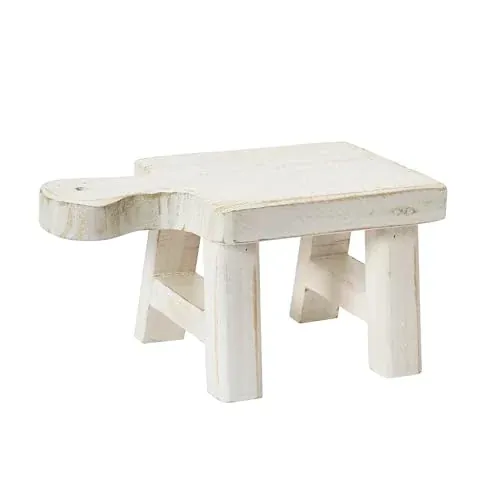 Creative Co-Op Decorative Wood Pedestal (White)