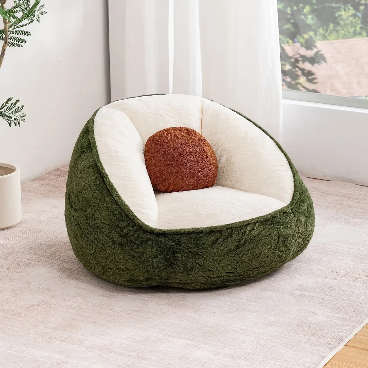 Avocado Memory Foam Bean Bag Sofa with Pillow