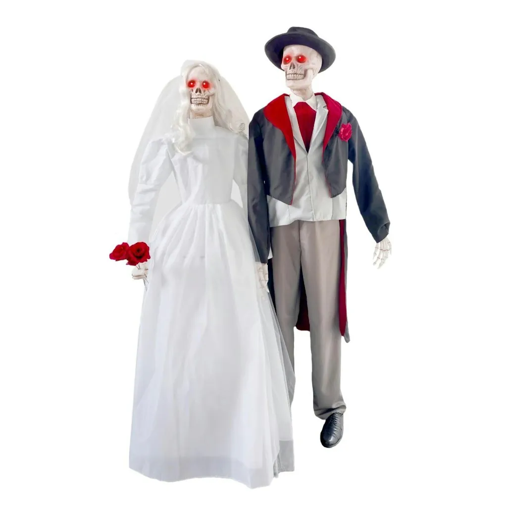 Haunted Hill Farm 6.1-Ft. Undead Bride & Groom Halloween Animatronic