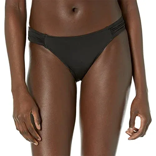 Amazon Essentials Women's Ruched Side Tab Full Coverage Bikini Swimsuit Bottom