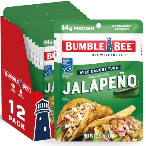 Bumble Bee Jalapeno Seasoned Tuna Pouch, 2.5 oz (Pack of 12)