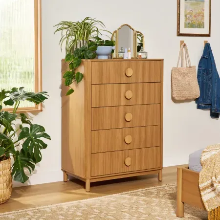 48" Beautiful Fluted 5-Drawer Dresser
